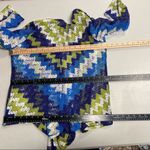 RUBY RD.‎ Women’s Asymmetrical Shrug Cardigan Size Small Green Blue and White Photo 7