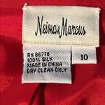 Neiman Marcus Vintage 80s  Red Silk Blazer Jacket Women's Size 10 Single Breasted Photo 5