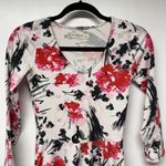 Abercrombie & Fitch  Womens Red White Floral Long Sleeve Skater Dress Size Small Photo 2