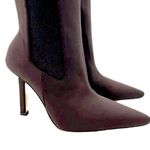 Good American chocolate neoprene sock bootie | gold hardware accent heel Photo 0