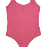 ASOS Peach Pink Ribbed Spaghetti Strap Thong Bodysuit Size 8 Photo 0