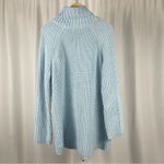 Ellos Large Wool Blend Ribbed Longline Chunky Cowl Neck Sweater Baby Blue Photo 1