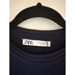 ZARA  Knit Navy Blue Mini Dress with‎ Gold Buttons Size M Photo 1