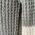 Ultra Flirt Gray and white striped waffle knit sweater Photo 3