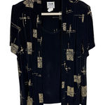 R & M Richards Twinset Abstract Black Gold Women's 18WP Vintage Art Deco Y2K Photo 0