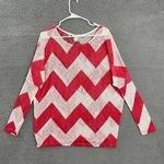 Diosa Pink White Women M Chevron Long Sleeve Light Weight Top Photo 0