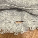 Free People  Small Gray Irresistible Wool Blend Fringe Oversized Pullover Sweater Photo 4