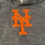 Fanatics New York Mets Gray Orange Logo Pullover Hoodie Fleece Lined Sweatshirt Majestic Photo 1