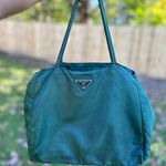 Prada Tessuto Nylon Tote Bag Shoulder Bag Handbag Dark Green Black Photo 18