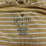 American Eagle  Top womens Medium Yellow Soft & Sexy Striped‎ Long Sleeve V-Neck Photo 3