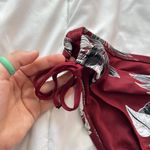 Kona Sol  Womens Large L String Bikini Bottom Floral Maroon Swim Suit Photo 2