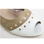 Van Eli Vitula White Taupe Leather Platform Heels Size 10 Photo 9