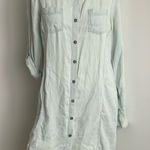 prAna chambray long sleeve roll tab blue size medium tunic blouse Photo 0