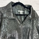 Peter Nygard Silver Metallic Wool Blend Cropped Jacket Coat Size Medium Petite Photo 1