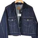 American Eagle AE Cropped Corduroy Collar Denim Jacket L NWT Photo 2