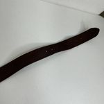 Vintage Garay Medium M Cowhide Brown Leather Belt Wide Design Gold Toned Buckle Photo 6