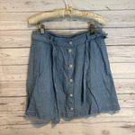 Madewell NWT  Denim Button Front Tie Skirt Mini Photo 0