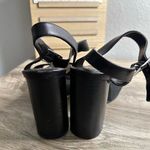 Steve Madden  Women’s 8 Maurra Black Leather Heeled Platform Sandals Goth Chunky Photo 2