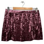 Abound New Nordstrom Skirt L Crushed Velvet Velour Mini Retro 90s Y2K  Burgundy Photo 0