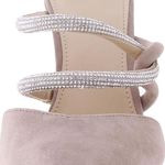 Marc Fisher Nude Rhinestone Pointed Toe Slip Candy Heeled Mule Heels Photo 2