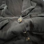 Lulus Dress Women Medium Black Button Up Collared Knee Length Dress With Pockets Photo 6