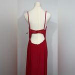 ASOS NWT  DESIGN ruched bust chiffon panelled corset maxi dress in red sz‎ 8 Photo 6