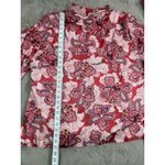 Chico's ‎ Floral Pleated Blouse Shirt Size 4 US 20 Red Pink Career Casual Light Photo 5