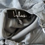 Lulus  Women’s Days of Beauty Dusty Blue Burnout Floral Skater Dress XS Photo 8