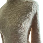 Women’s crewneck eyelash (fuzzy) sweater, peach orange size xs Pink Photo 5