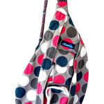 KAVU Rope Sling Bag Polka Dot Gray Pink Teal Shoulder Backpack Purse 0100460 Photo 0