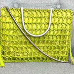 Salvatore Ferragamo Braided Leather & Linen Satchel w/ Tassel Drawstring Closure Photo 0