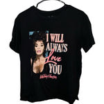Whitney Houston Women's XL Black Cropped Graphic‎ T Photo 0