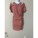 LC Lauren Conrad Lauren Conrad Womens Cold Shoulder Ruffle Trimmed Knit Dress Size XXL Pink Photo 2
