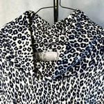 Chicos Leopard Print Cowl Neck Poncho Cashmere Blend Size SM/MD Black Photo 3