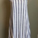 Hem & Thread  White and Bluish Gray Striped Dress Photo 1