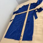 EXPRESS Shirt Dress Women M Blue Roll Tab Sleeve Belted Open Hidden Button Front Photo 8