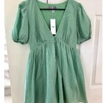 Urban Outfitters NWT  Green Baby Doll Puff Sleeve Romper Photo 1
