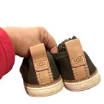 UGG  Sydney Olive Green Lace-up Textured Sweater Sneaker Leather Shoes 10 Photo 6