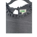 J. Crew | L | Ruffle Neck Cotton Knit Sweater in Black Top Womens Pullover Size L Photo 2