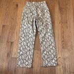 ZARA snakeskin print faux leather high rise pants xs Photo 9