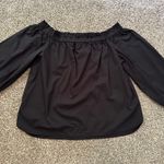 J.Crew  black long sleeve off-the-shoulder cotton top size 12 Photo 2