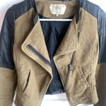 ZARA Trafaluc Light Brown & Black Faux Leather Moto Jacket Photo 3
