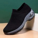 New. Black Women’s Breathable Air Cushion Sneakers – Soft Walking Shoes Size 9.5 Photo 2
