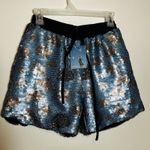 Sister Jane Sequin Storm Cloud Shorts Elastic Waist Pockets Sz Small NEW Blue Photo 0