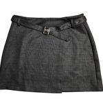 French Kiss  Black Plaid Wrap Skirt Size: L Photo 0