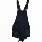 American Eagle Black Shortalls Overalls Relaxed Fit Jean Shorts Black Small 34" Size 6 Photo 1