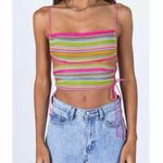 Princess Polly NWT Sutton Multi Stripe Knit Wrap Crop Top Photo 4
