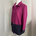 Brooks Brothers 346 Car Coat Wool trench 2 Color blocked midi length Magenta 12 Photo 2