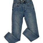 Aritzia Denim Forum High Rise Slim Leg Jeans Button Fly Stretch Denim size 24 Photo 0