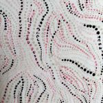 Chico's Chico’s White V Neck Tee with Pink Black & Beige Dots Size 1/med Cotton Blend Photo 2